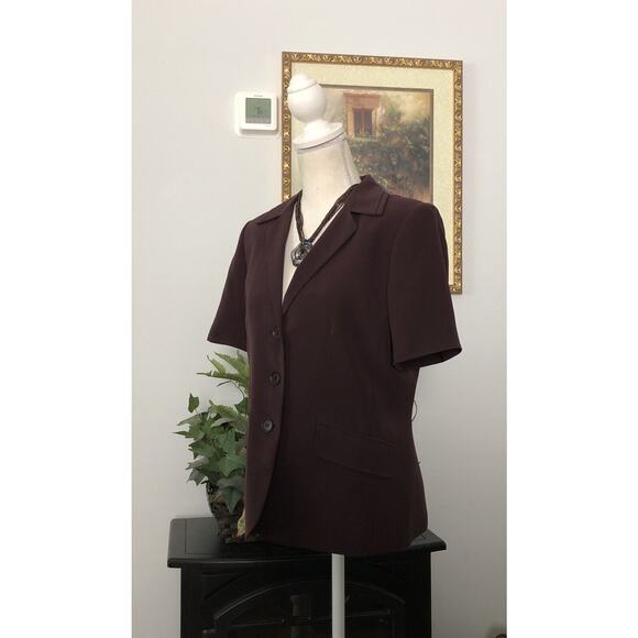 Kasper Blazer Jacket size 8P Short Sleeve Open Front 3 Buttons - Picture 8 of 13